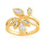 Bague plaqu&eacute; or zirconia