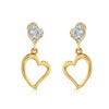 Boucles d'oreilles plaqué or 2 tons zirconia