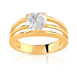 Bague plaqu&eacute; or zirconia
