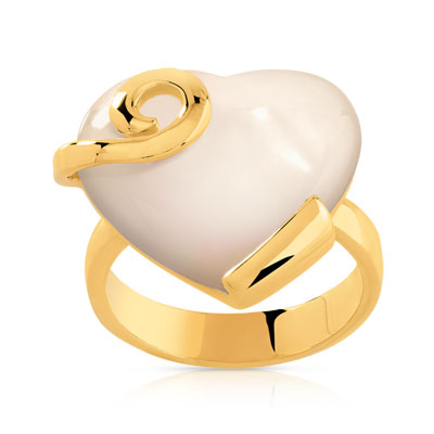 Bague plaqué or nacre