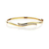 Bracelet rigide plaqué or zirconia