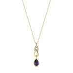 Collier plaqu&eacute; or 2 tons zirconia