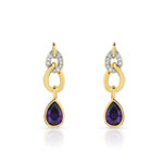 Boucles d&rsquo;oreilles plaqu&eacute; or 2 tons zirconia
