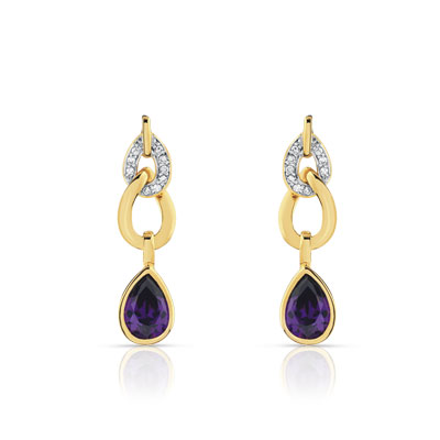 Boucles d'oreilles plaqué or 2 tons zirconias
