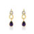 Boucles d&rsquo;oreilles plaqu&eacute; or 2 tons zirconias