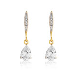 Boucles d&rsquo;oreilles plaqu&eacute; or 2 tons zirconia