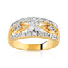 Bague plaqué or 2 tons zirconia