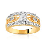 Bague plaqu&eacute; or 2 tons zirconia