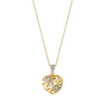 Collier plaqu&eacute; or 2 tons zirconia