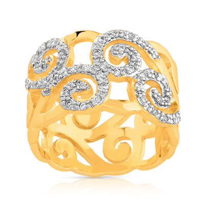 Bague plaqué or 2 tons zirconias