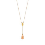 Collier plaqu&eacute; or pierre imitation