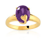 Bague plaqué or zirconia