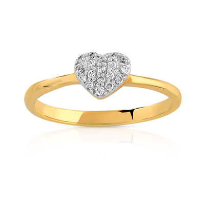 Bague plaqué or 2 tons zirconias