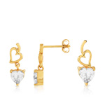 Pendentif et boucles d'oreilles plaqué or zirconia
