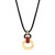 Collier plaqu&eacute; or corail r&eacute;sine