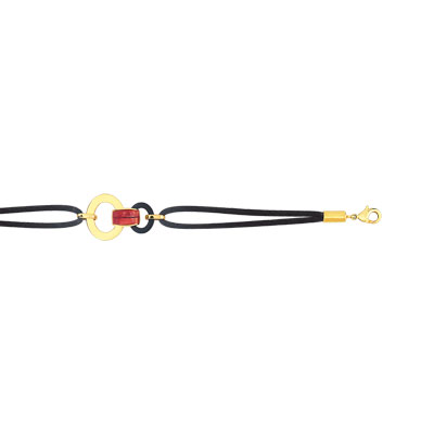 Bracelet plaqué or corail résine