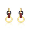 Boucles d'oreilles plaqué or corail résine