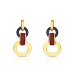 Boucles d&rsquo;oreilles plaqu&eacute; or corail r&eacute;sine