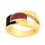 Bague plaqu&eacute; or corail r&eacute;sine