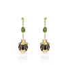 Boucles d'oreilles plaqué or onyx laque