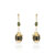 Boucles d&rsquo;oreilles plaqu&eacute; or onyx laque