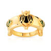 Bague plaqué or onyx laque