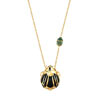 Collier plaqué or onyx laque