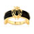 Bague plaqu&eacute; or onyx laque