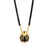 Collier ruban plaqué or onyx laque