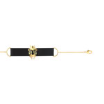 Bracelet plaqu&eacute; or onyx laque
