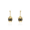 Boucles d'oreilles plaqué or onyx laque