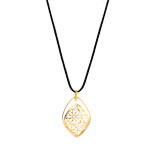 Collier plaqu&eacute; or cordon noir