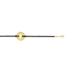 Bracelet plaqu&eacute; or cordon coton noir