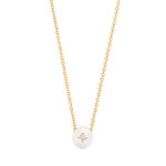 Collier plaqu&eacute; or nacre zirconia