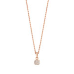 Collier plaqu&eacute; or rose zirconia