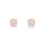 Boucles d&rsquo;oreilles plaqu&eacute; or rose zirconia