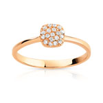 Bague plaqu&eacute; or rose zirconia