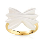 Bague plaqu&eacute; or nacre