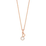 Collier plaqu&eacute; or rose zirconia