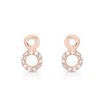 Boucles d&rsquo;oreilles plaqu&eacute; or rose zirconia