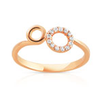Bague plaqu&eacute; or rose zirconia