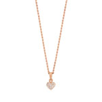 Collier plaqu&eacute; or rose zirconia