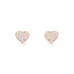 Boucles d&rsquo;oreilles plaqu&eacute; or rose zirconia