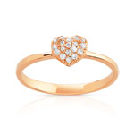 Bague plaqu&eacute; or rose zirconia