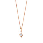 Collier plaqu&eacute; or rose zirconia