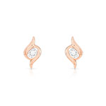 Boucles d&rsquo;oreilles plaqu&eacute; or rose zirconia