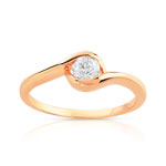 Bague plaqu&eacute; or rose zirconia