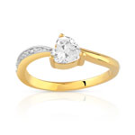 Bague plaqu&eacute; or 2 tons zirconia