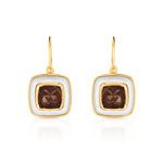 Boucles d&rsquo;oreilles plaqu&eacute; or nacre pierre imitation