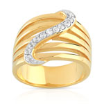 Bague plaqu&eacute; or 2 tons zirconia